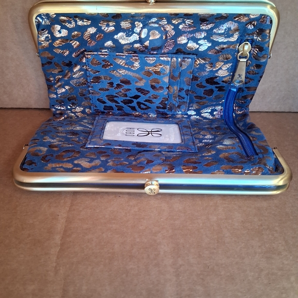 HOBO Metallic Blue Animal Print Clutch - Picture 3 of 8